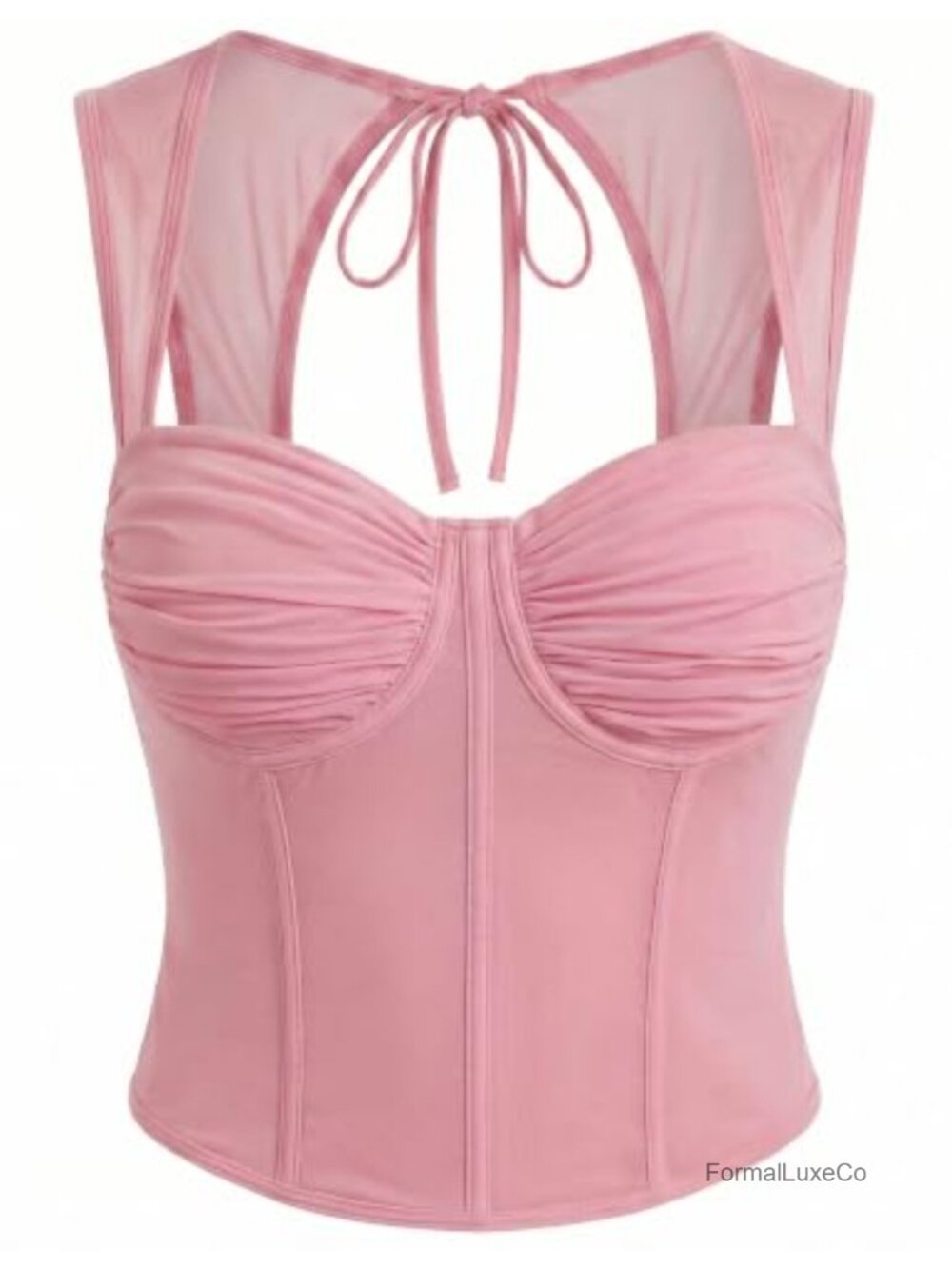 Avidlove Corset Crop Top Back Tie Shoulder Strap Halter Tank Bustier